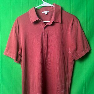 James Perse Standard Polo Dark Red [Pit Staining — Priced to Sell]